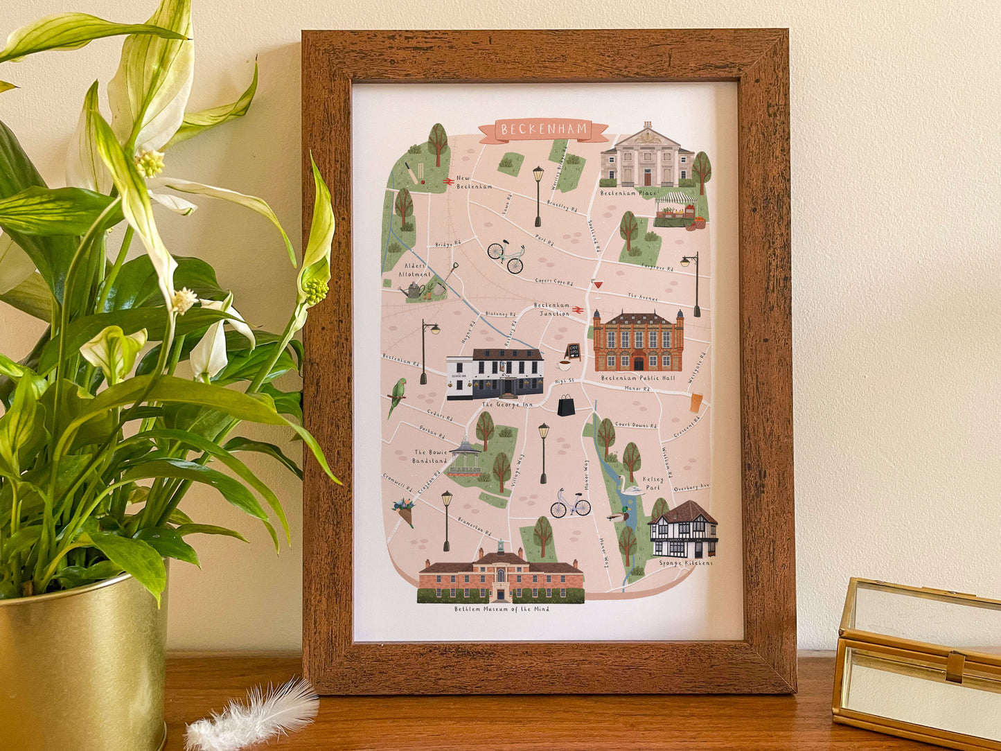 Beckenham Map Print