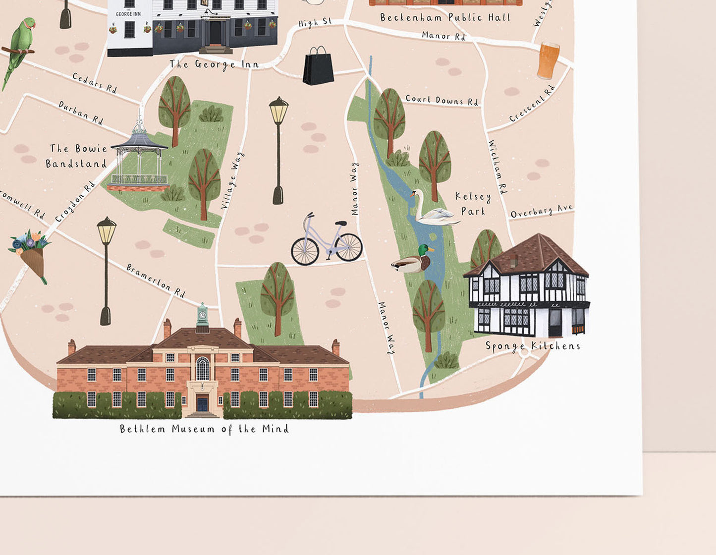 Beckenham Map Print