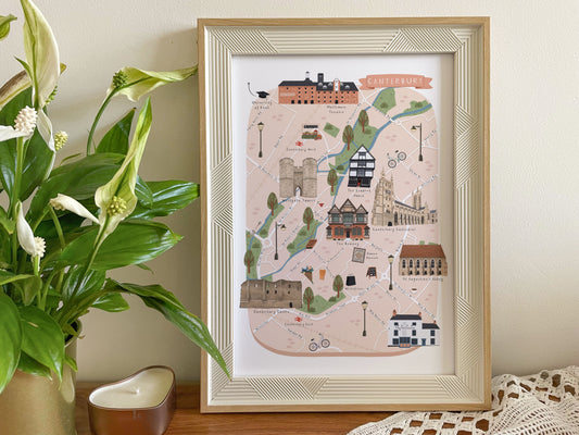 Canterbury map print