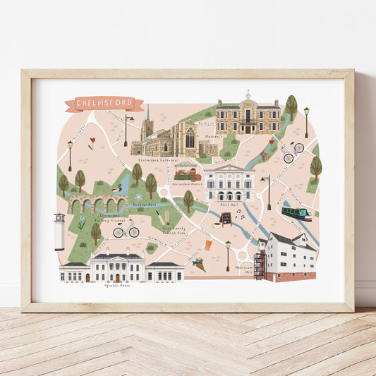 Chelmsford map print