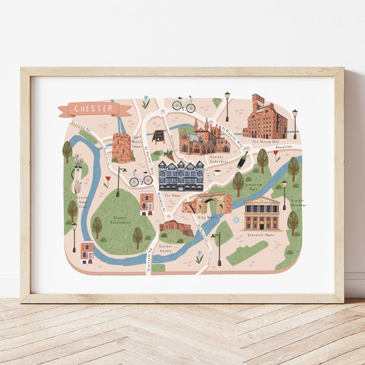 Chester map print