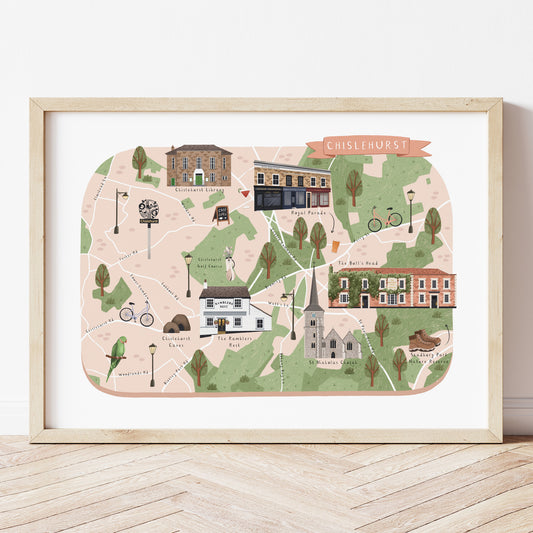 Chislehurst map print