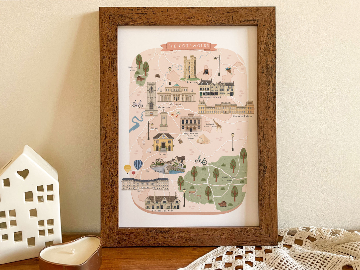 The Cotswolds Map Print