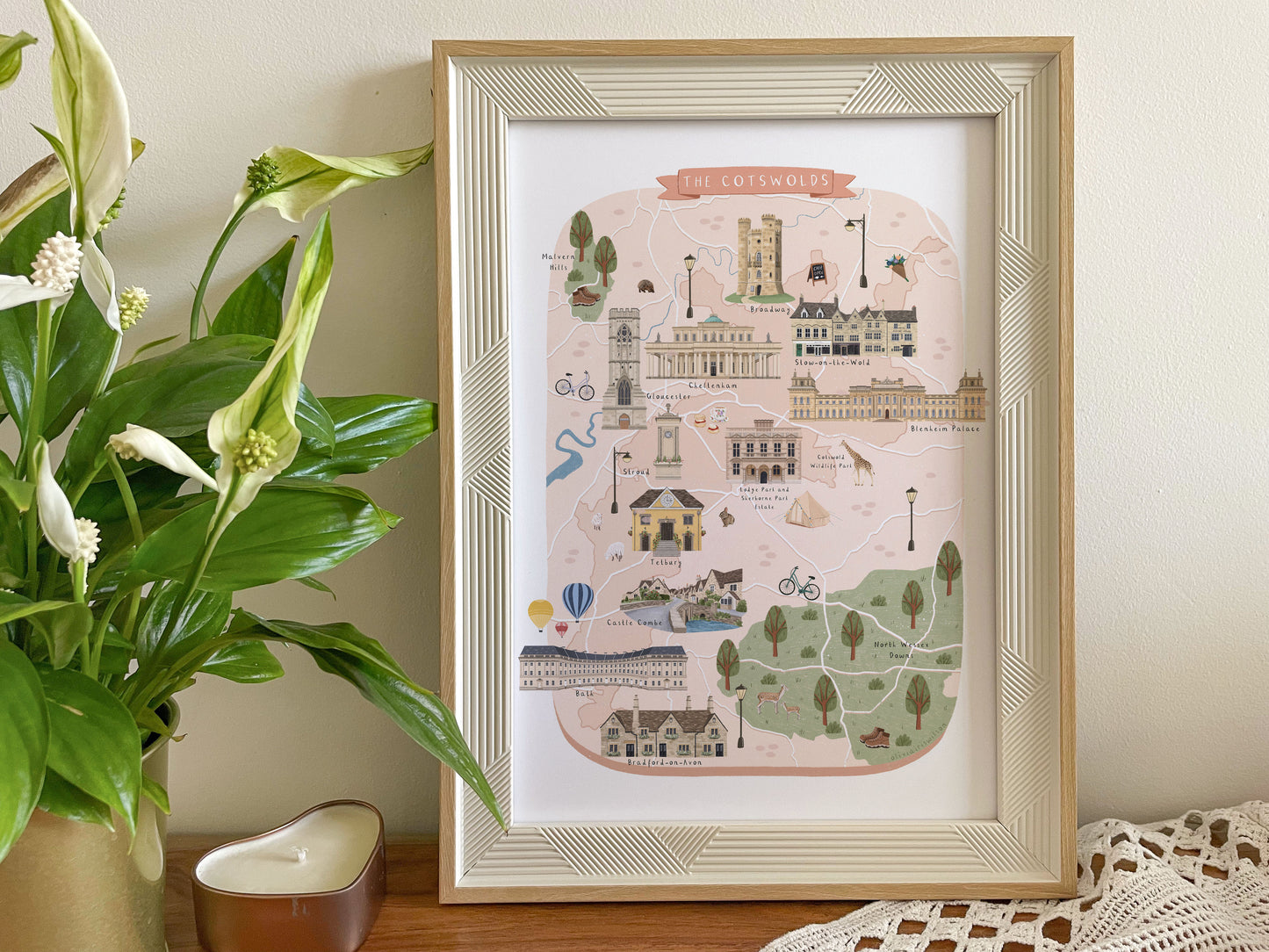 The Cotswolds Map Print