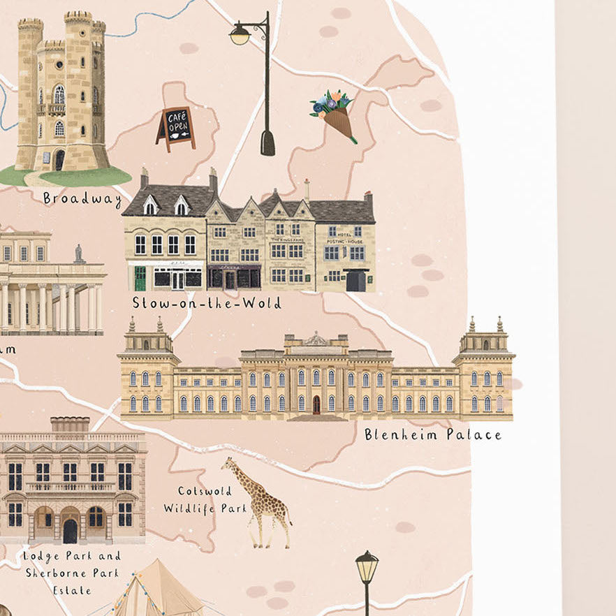 The Cotswolds Map Print