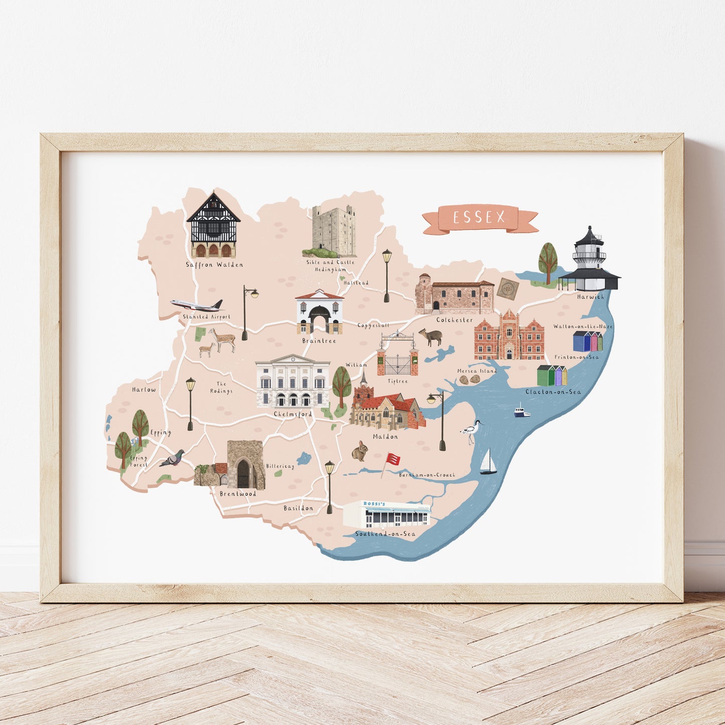 Essex map print