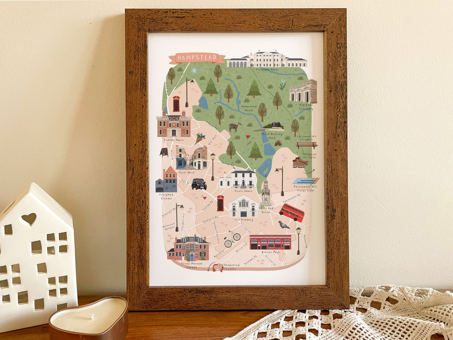 Hampstead Map Print