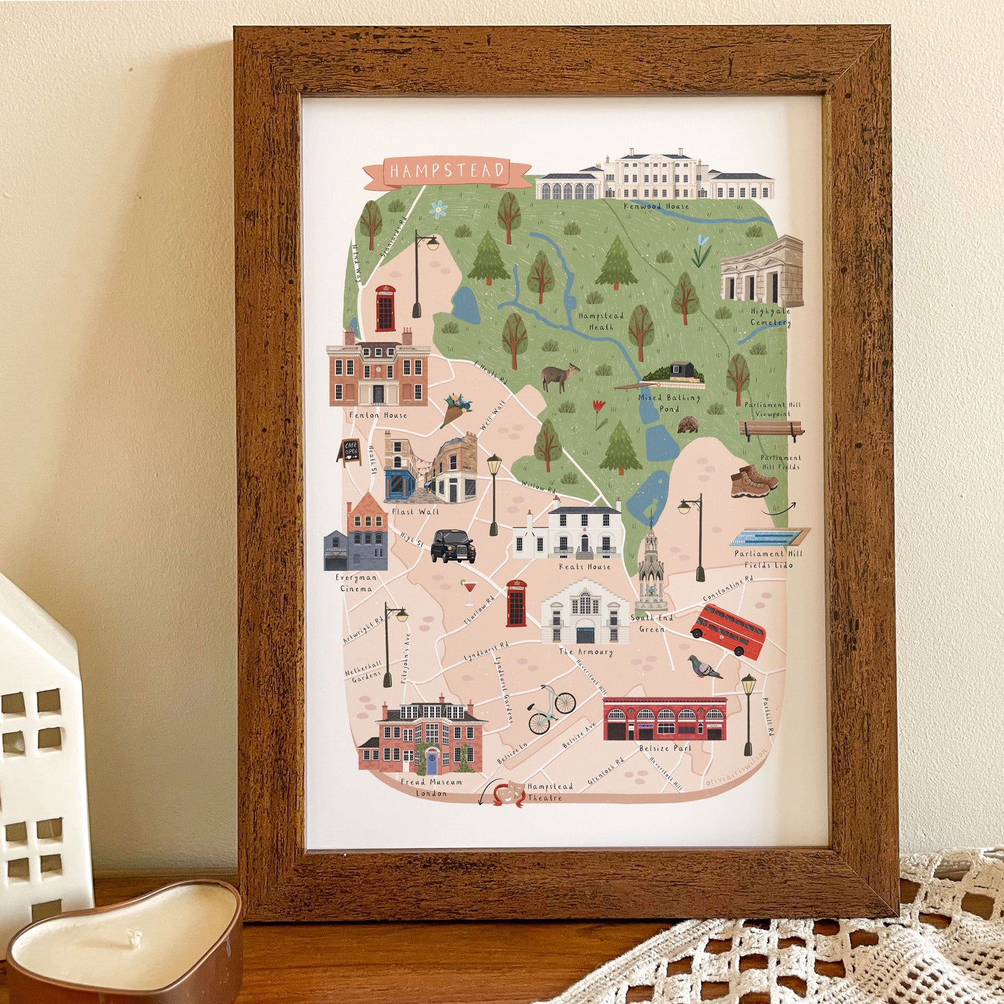 Hampstead Map Print
