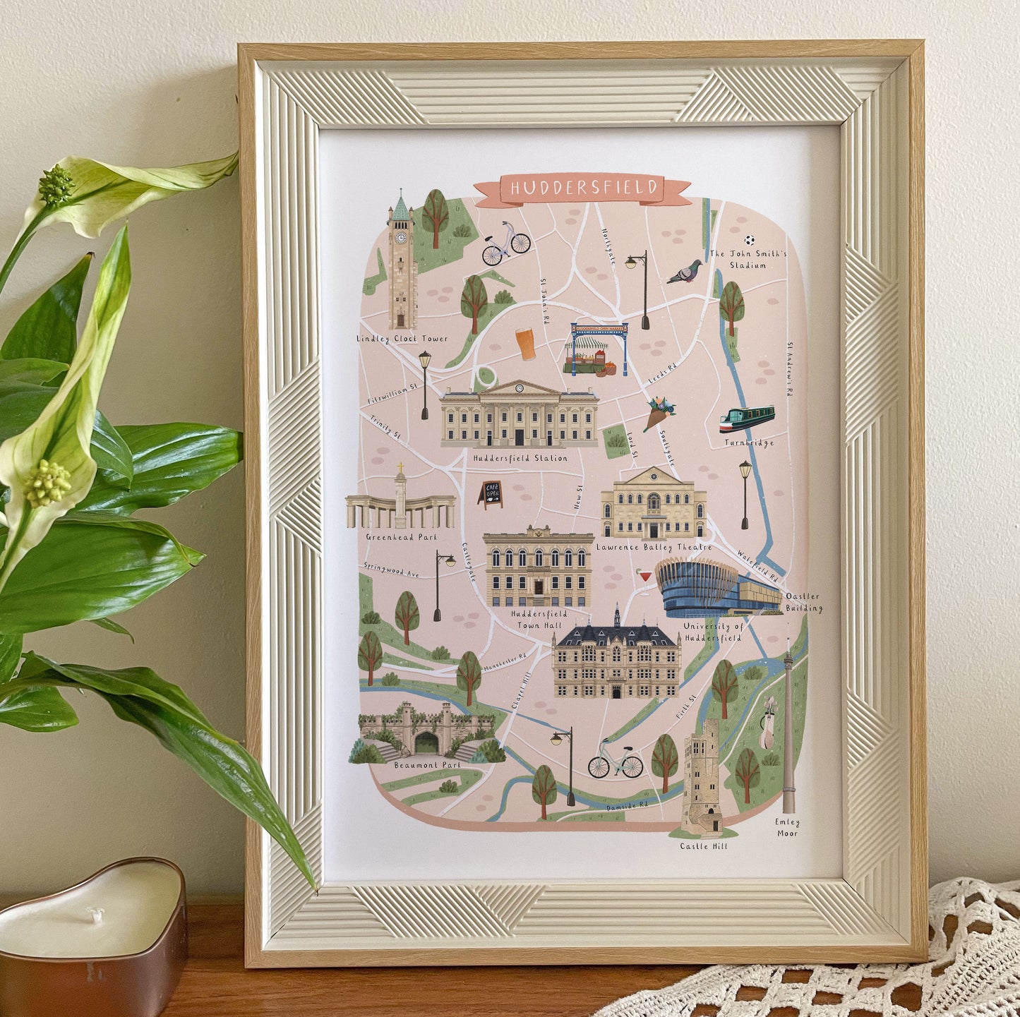Huddersfield Map Print