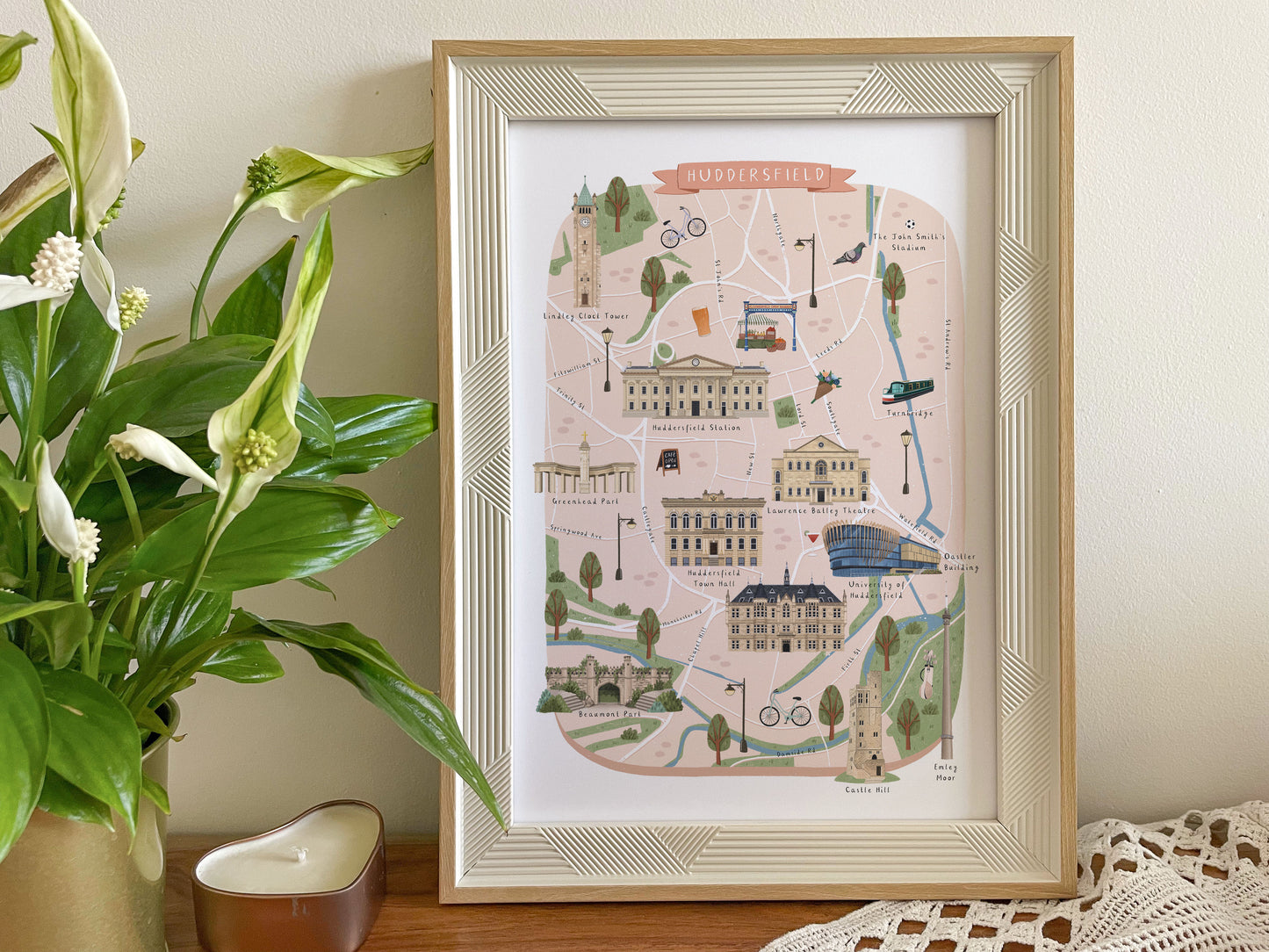 Huddersfield Map Print