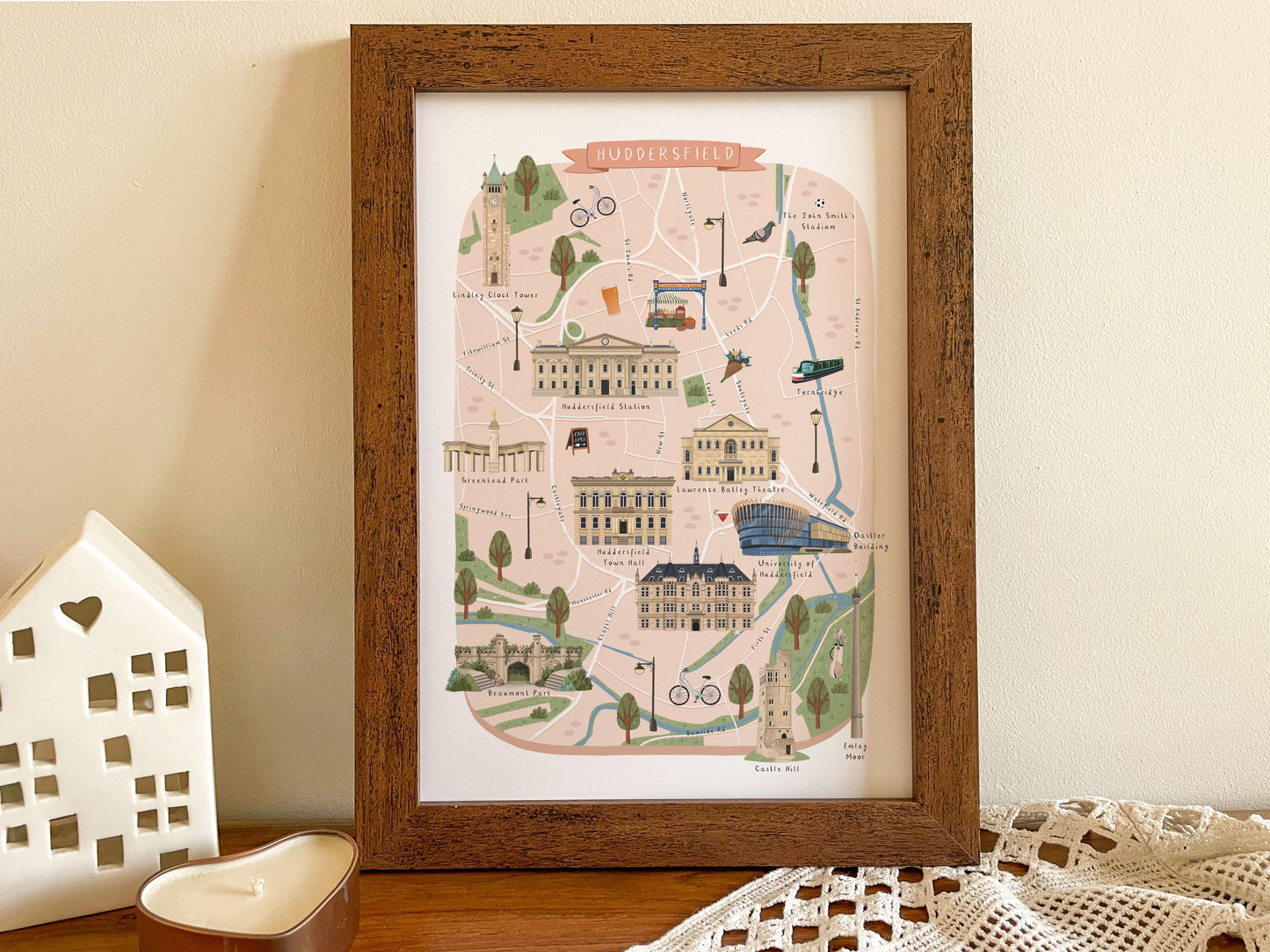 Huddersfield Map Print