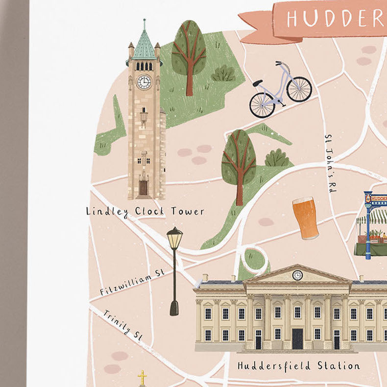 Huddersfield Map Print