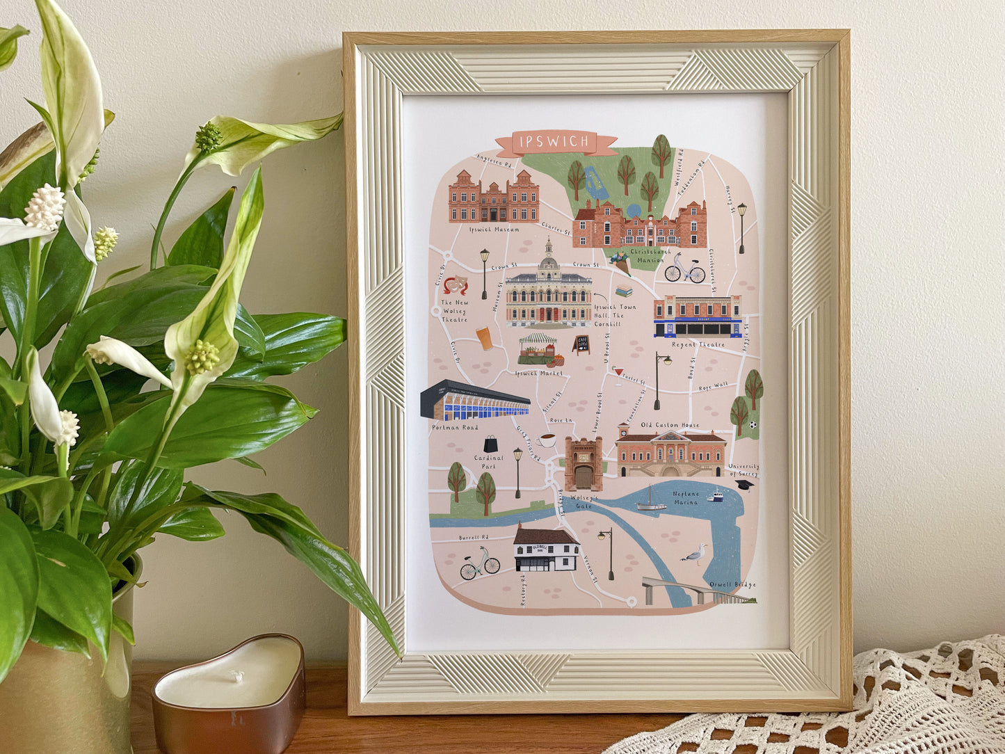 Ipswich Map Print