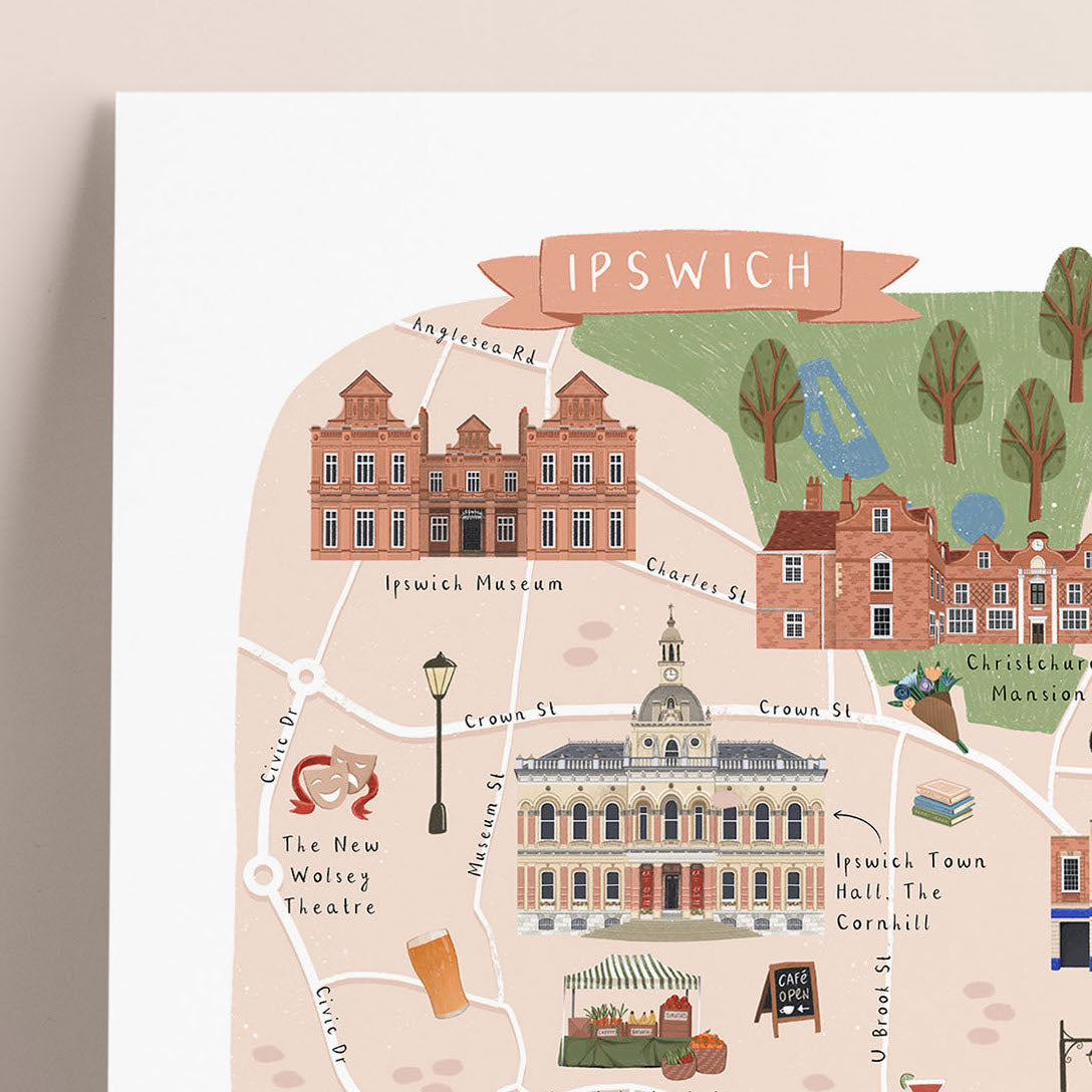 Ipswich Map Print