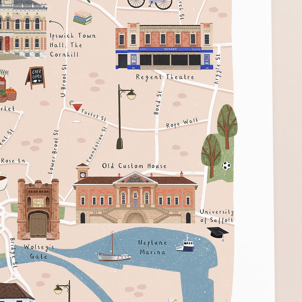 Ipswich Map Print