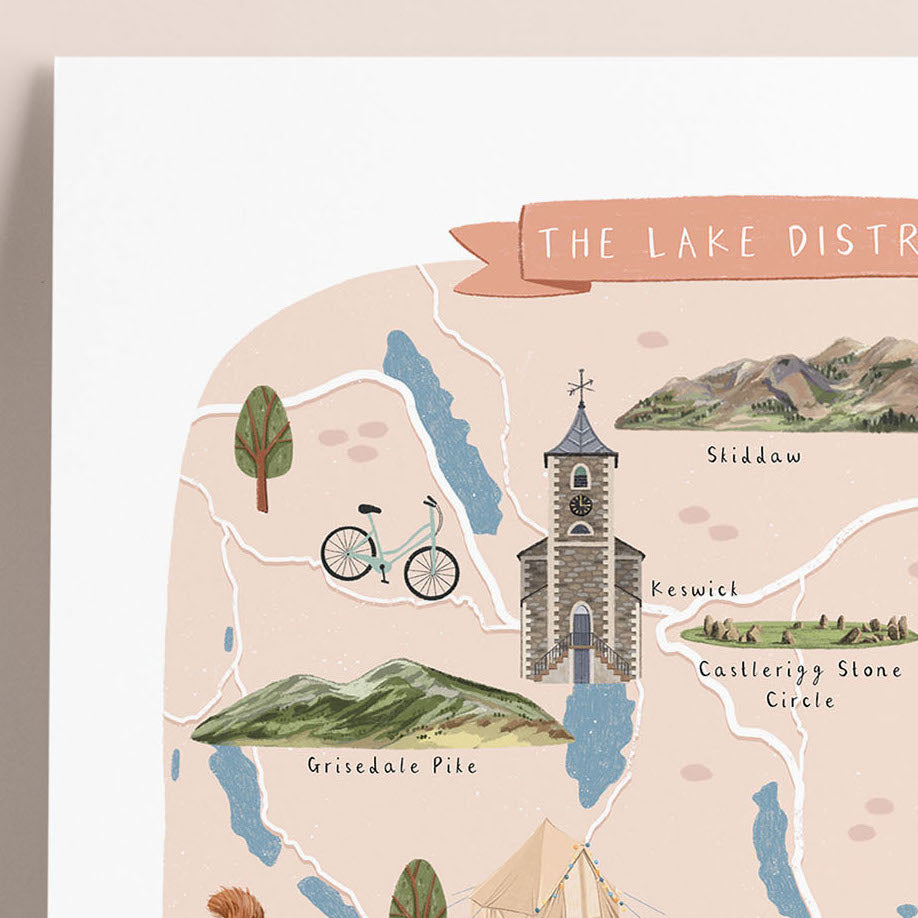 Lake District Map Print