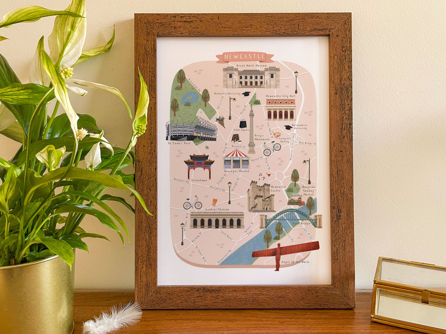 Newcastle Map Print