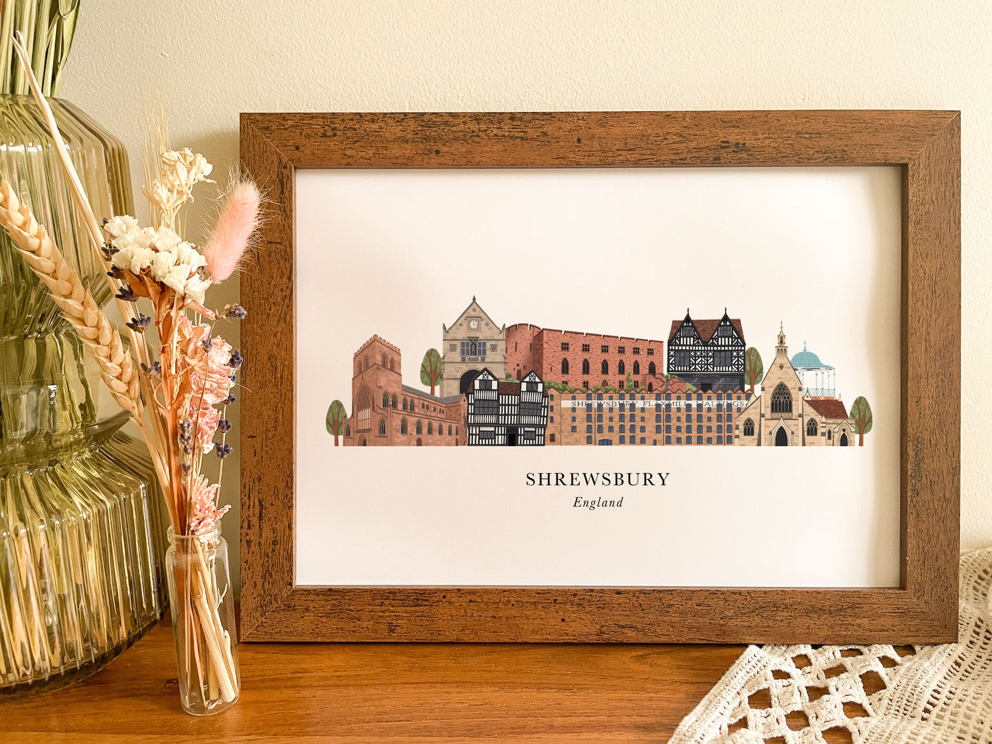 Shrewsbury Skyline Print