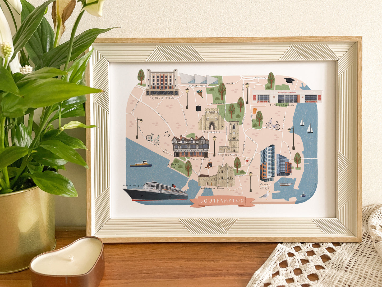 Southampton Map Print