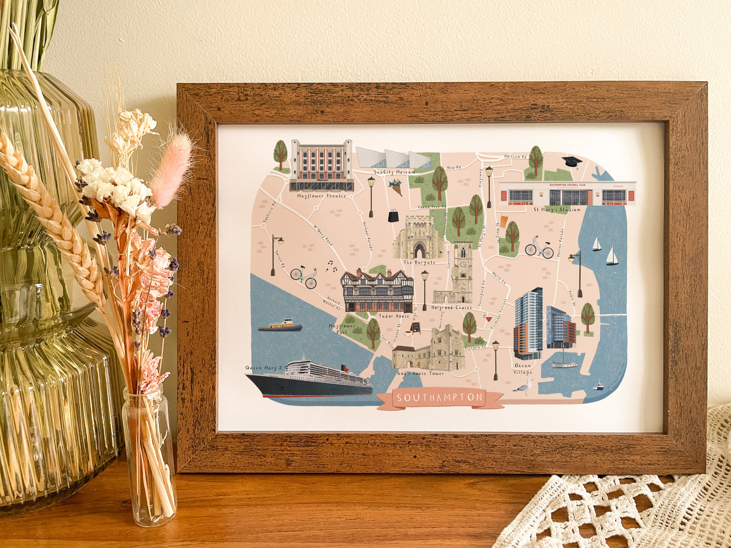 Southampton Map Print