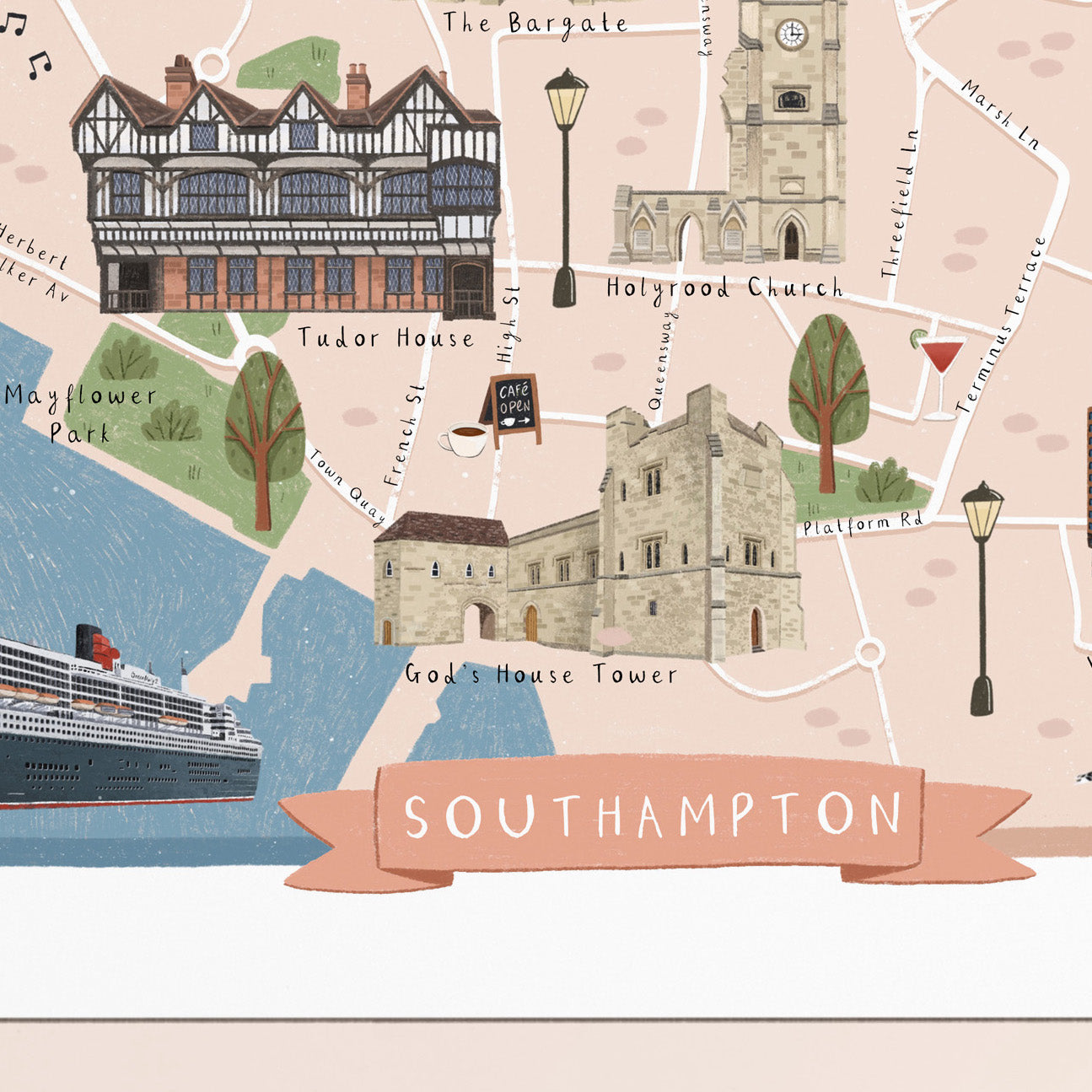 Southampton Map Print