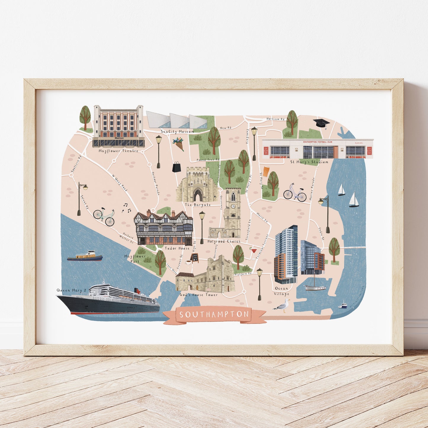 Southampton Map Print