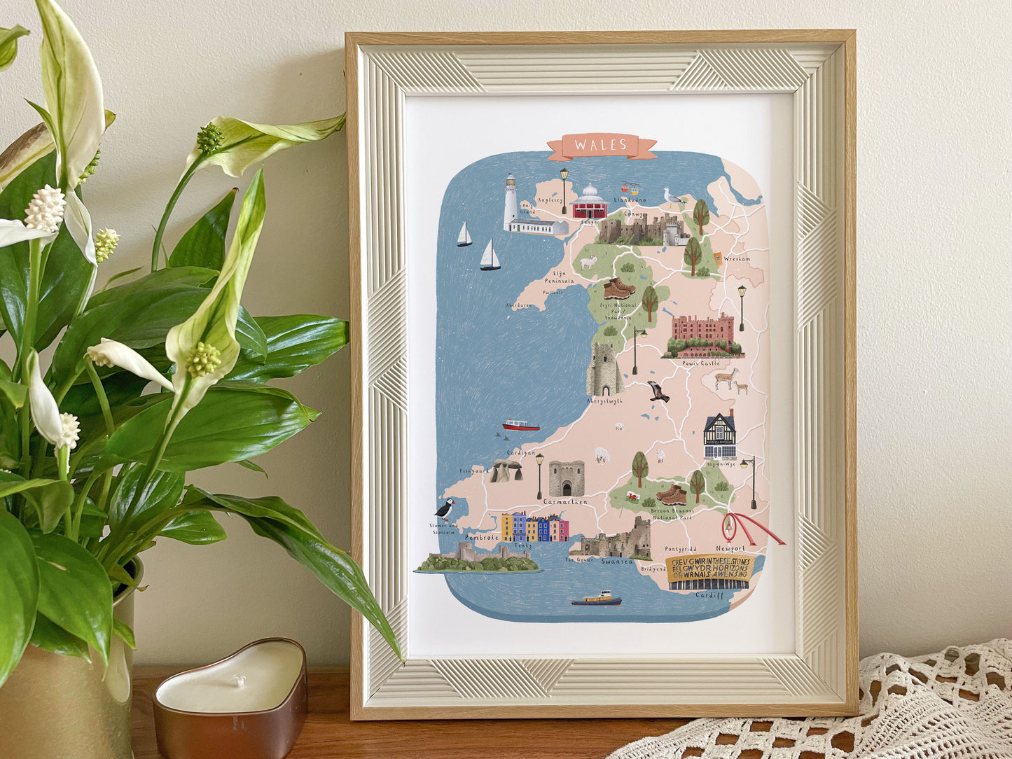 Wales Map Print