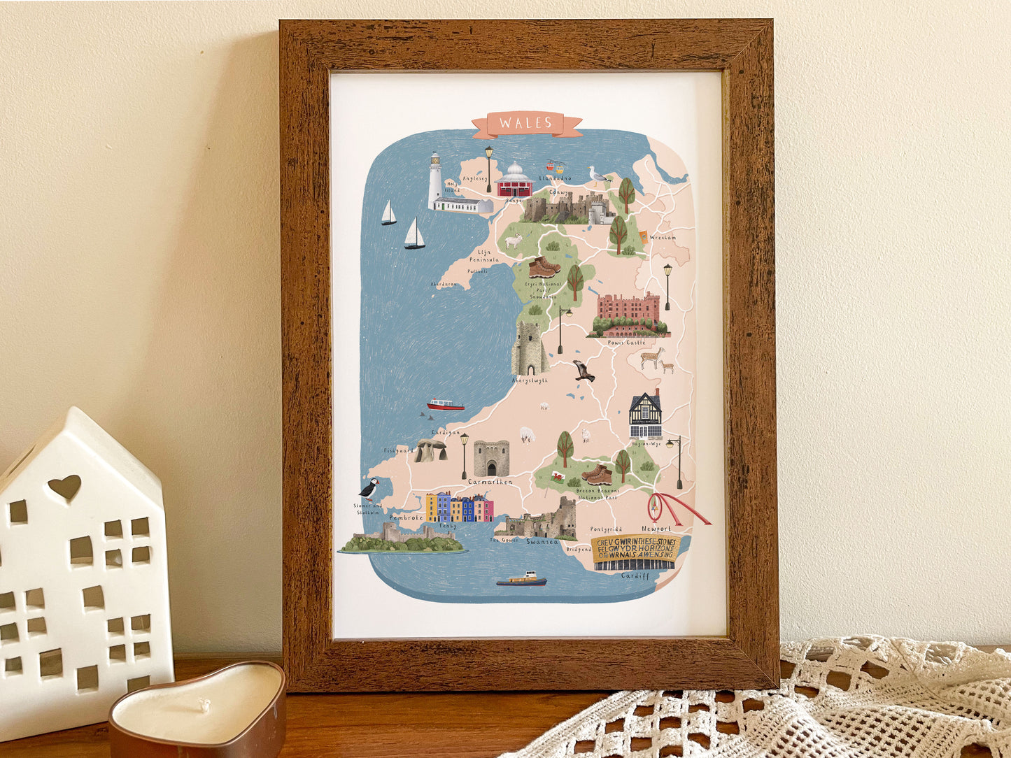 Wales Map Print