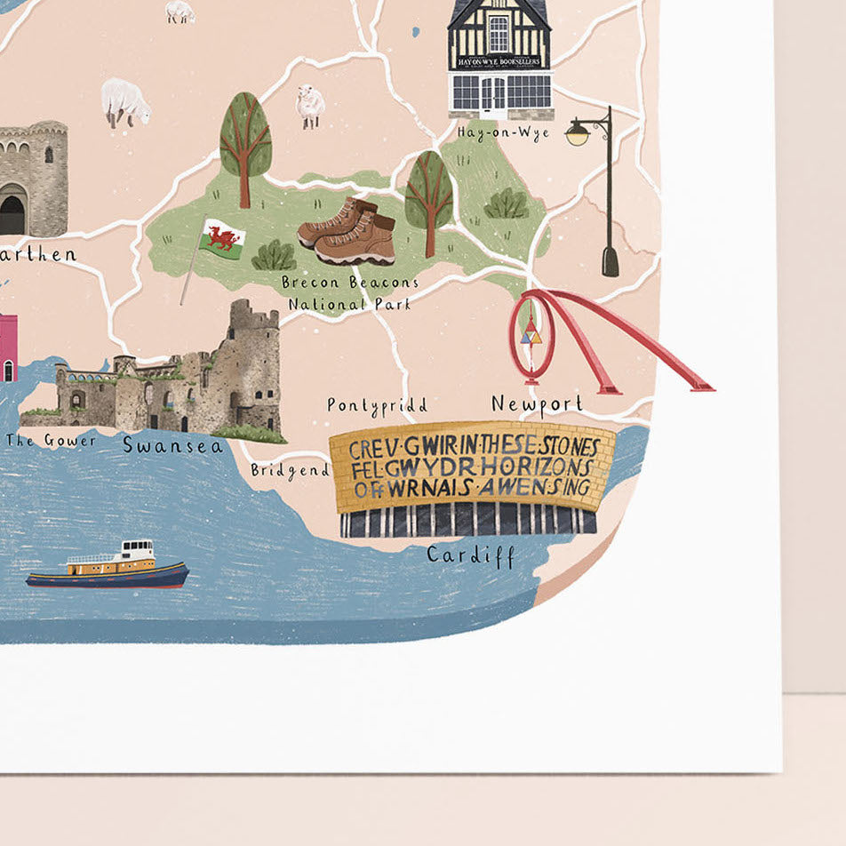 Wales Map Print