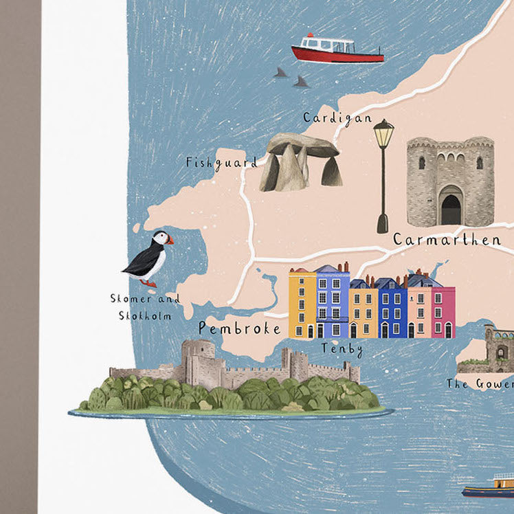 Wales Map Print