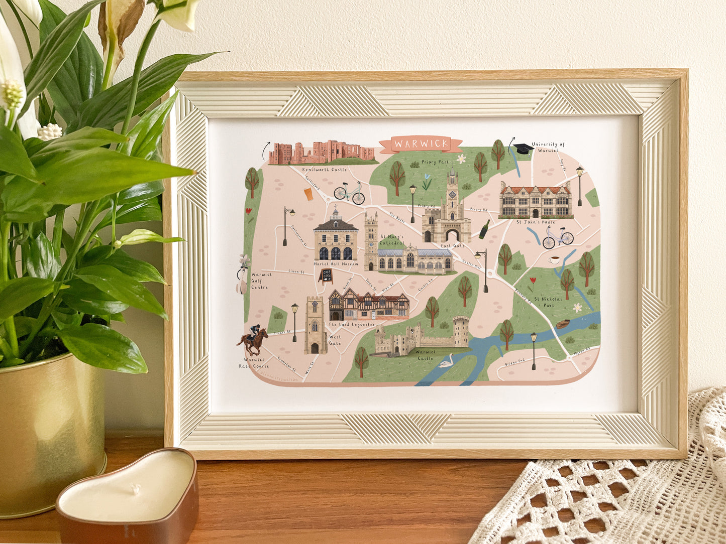 Warwick Map Print