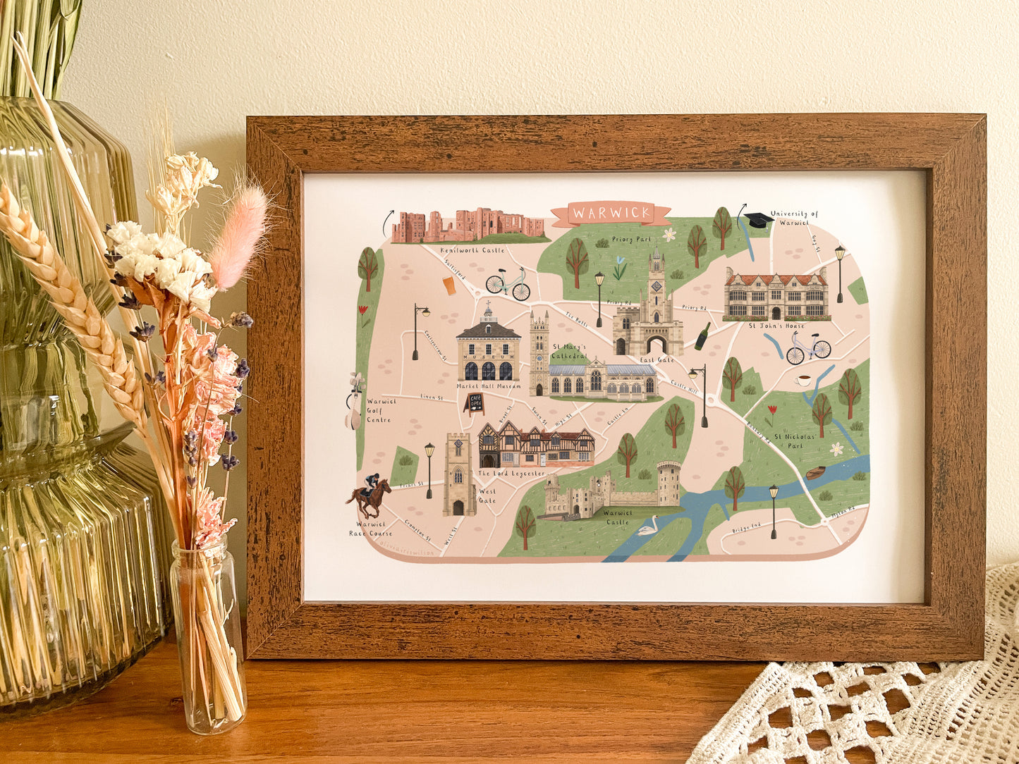 Warwick Map Print