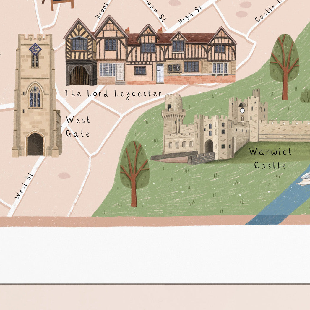 Warwick Map Print
