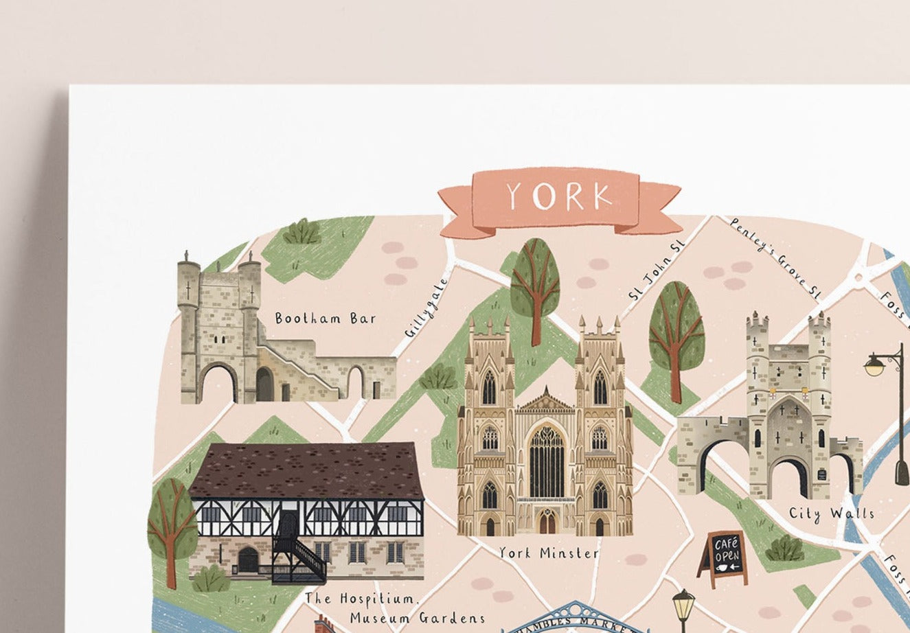 York map print close up