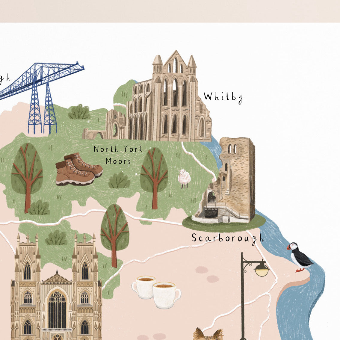 Yorkshire Map Print