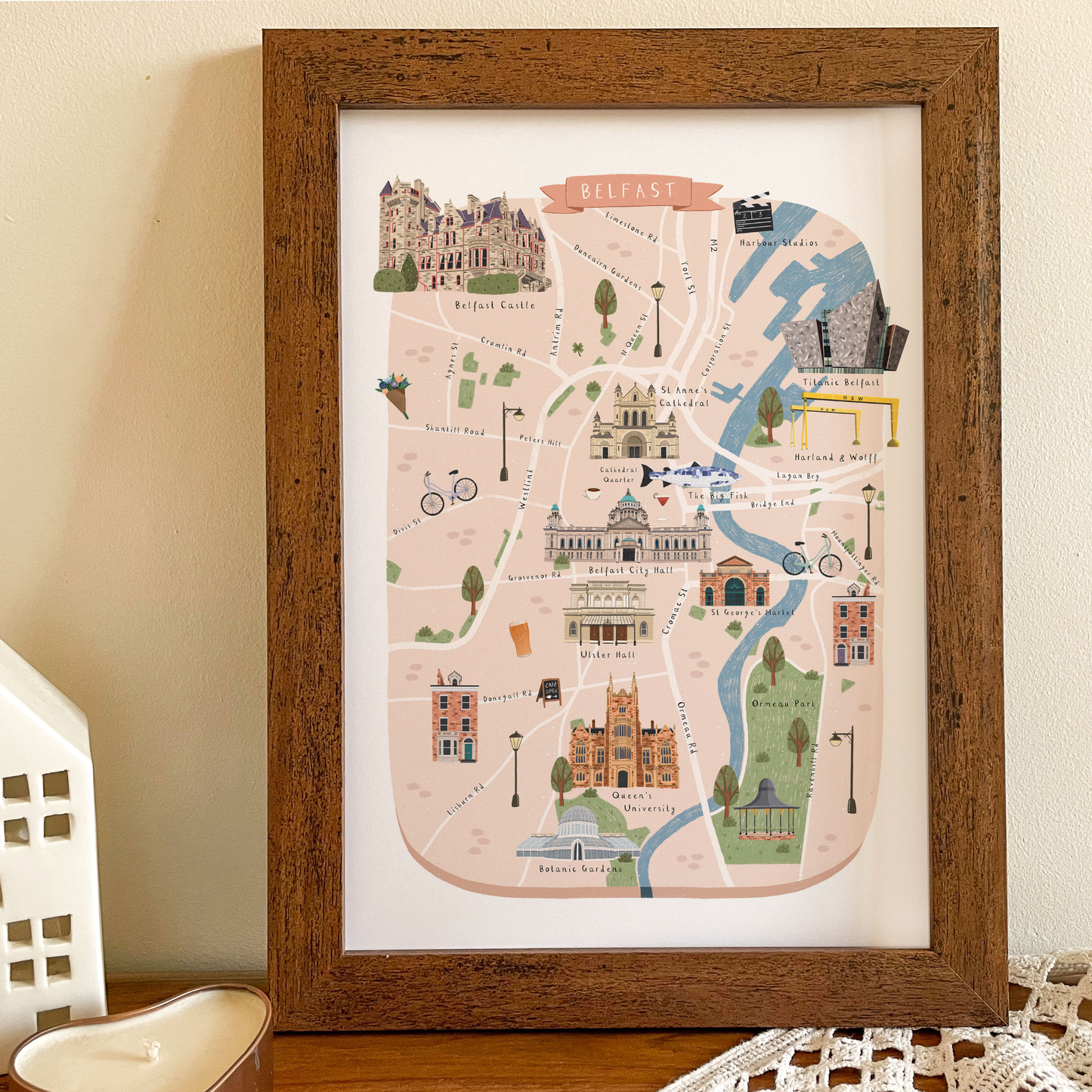 Belfast Map Print