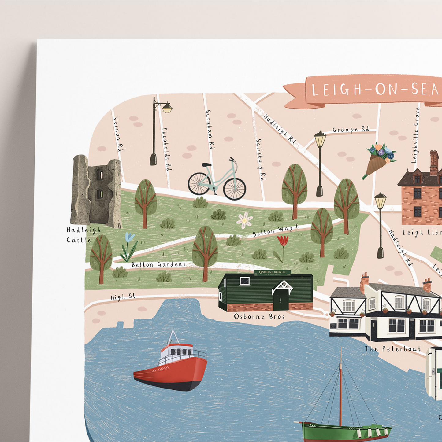 Leigh-on-Sea map print details