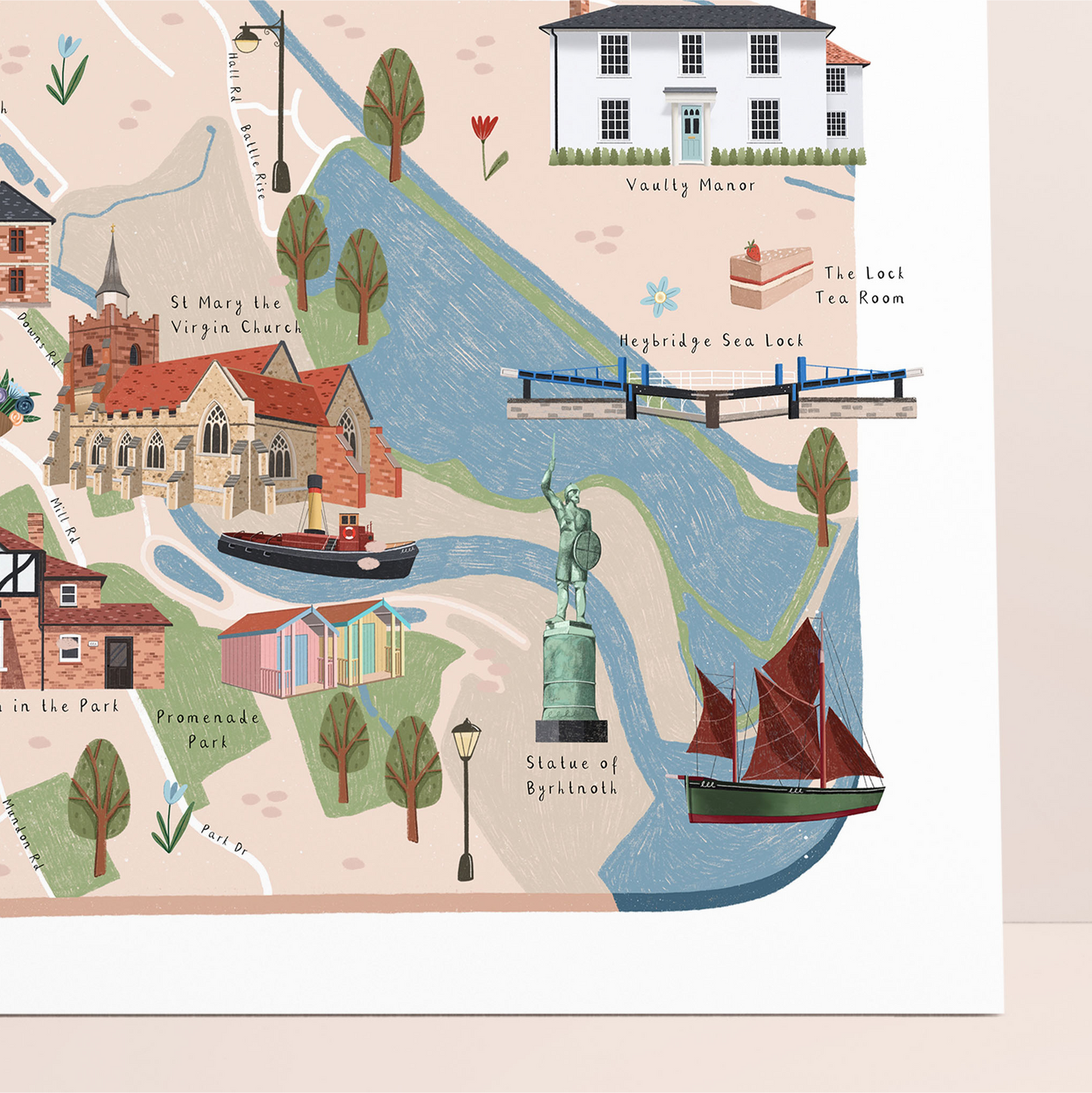 Maldon map print details