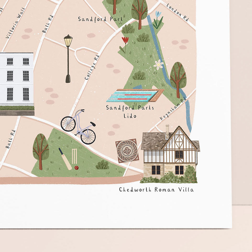 Cheltenham Map Print