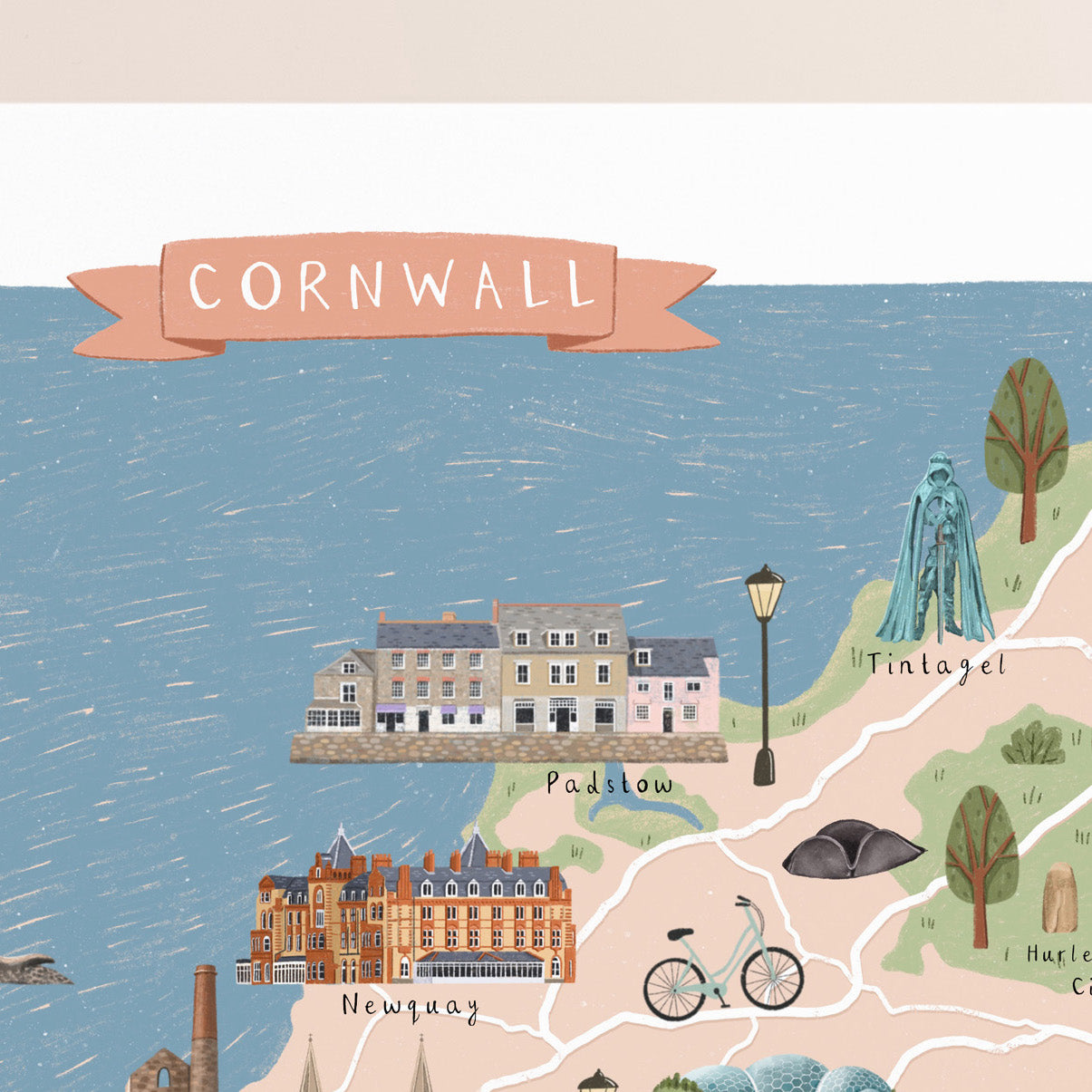 Cornwall Map Print