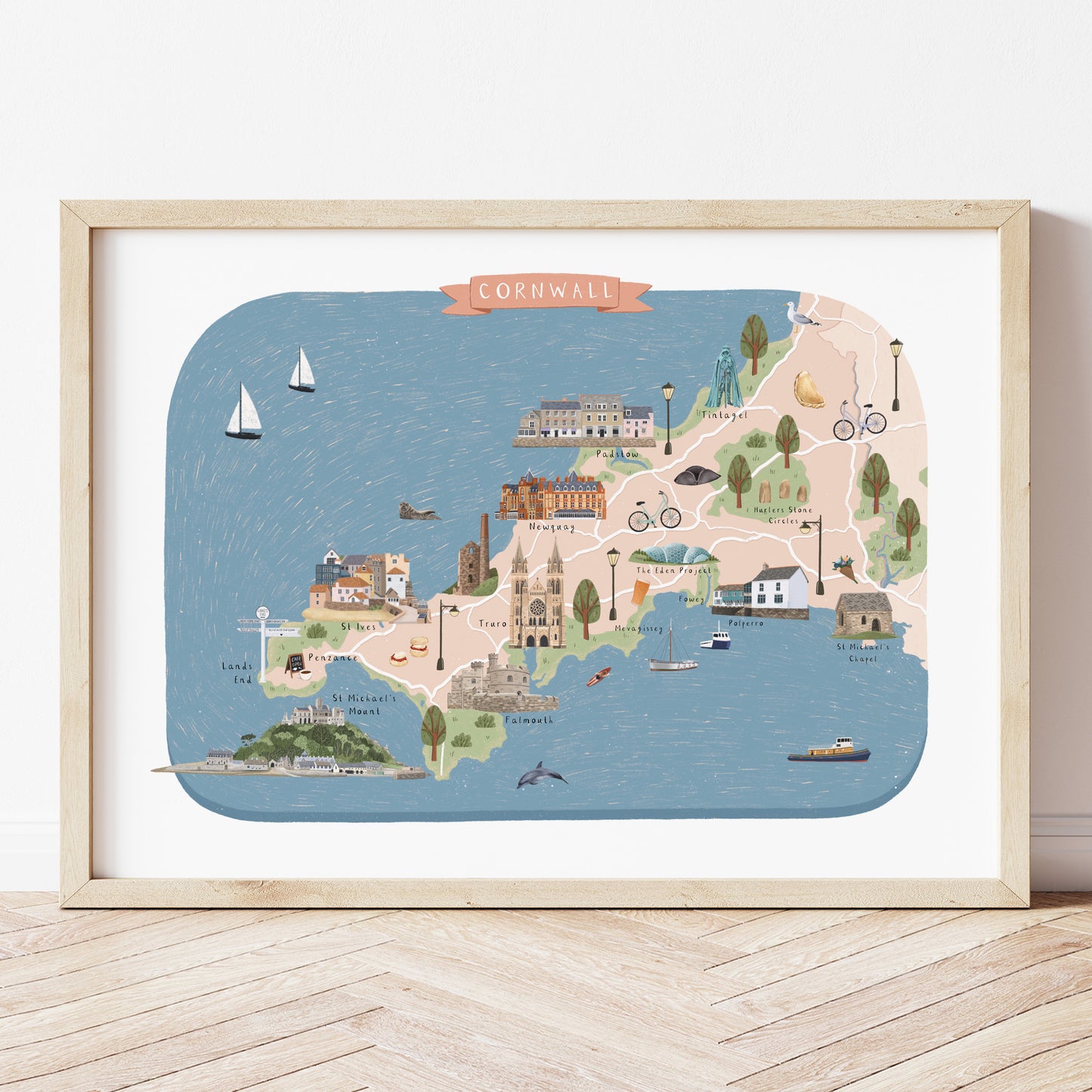 Cornwall Map Print