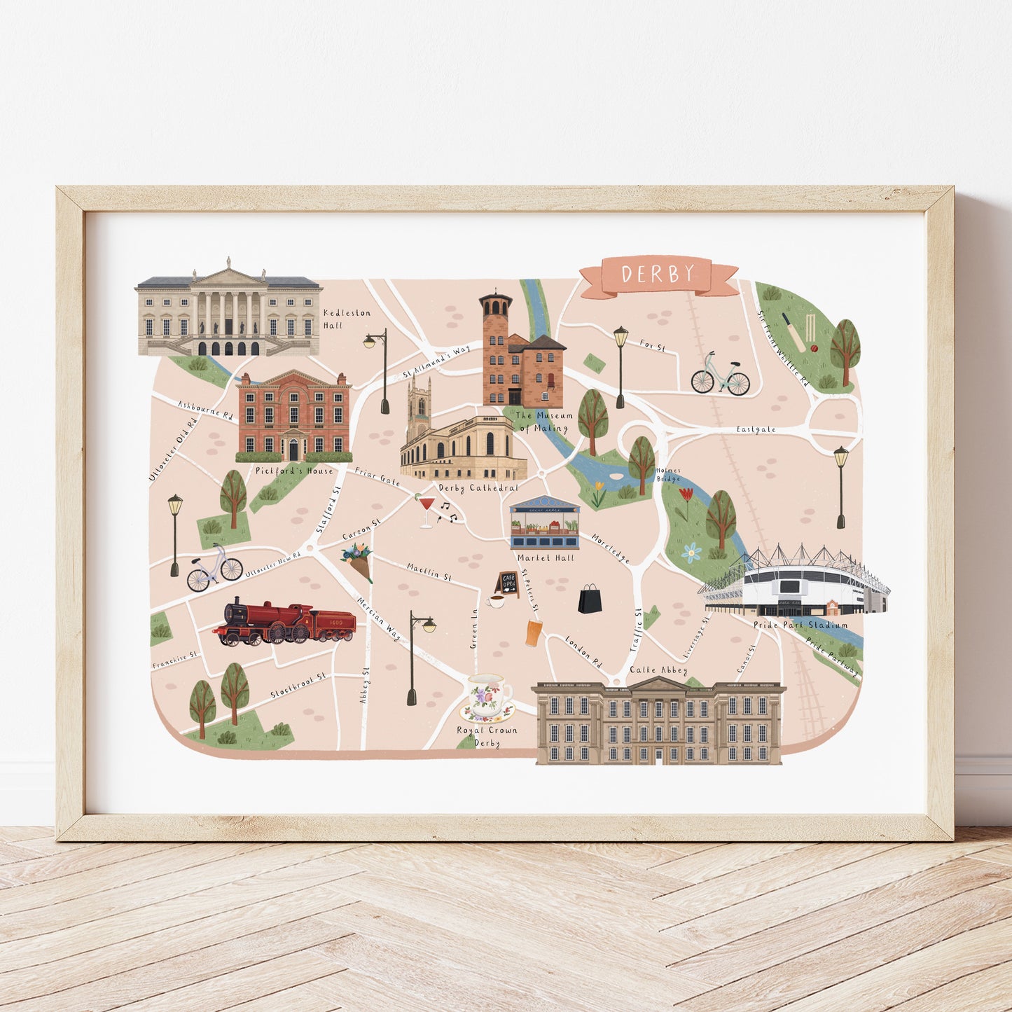 Derby map print