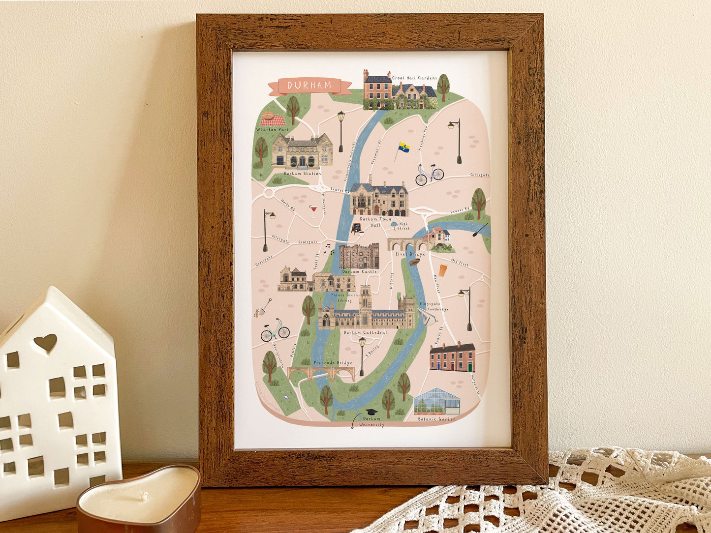 Durham Map Print