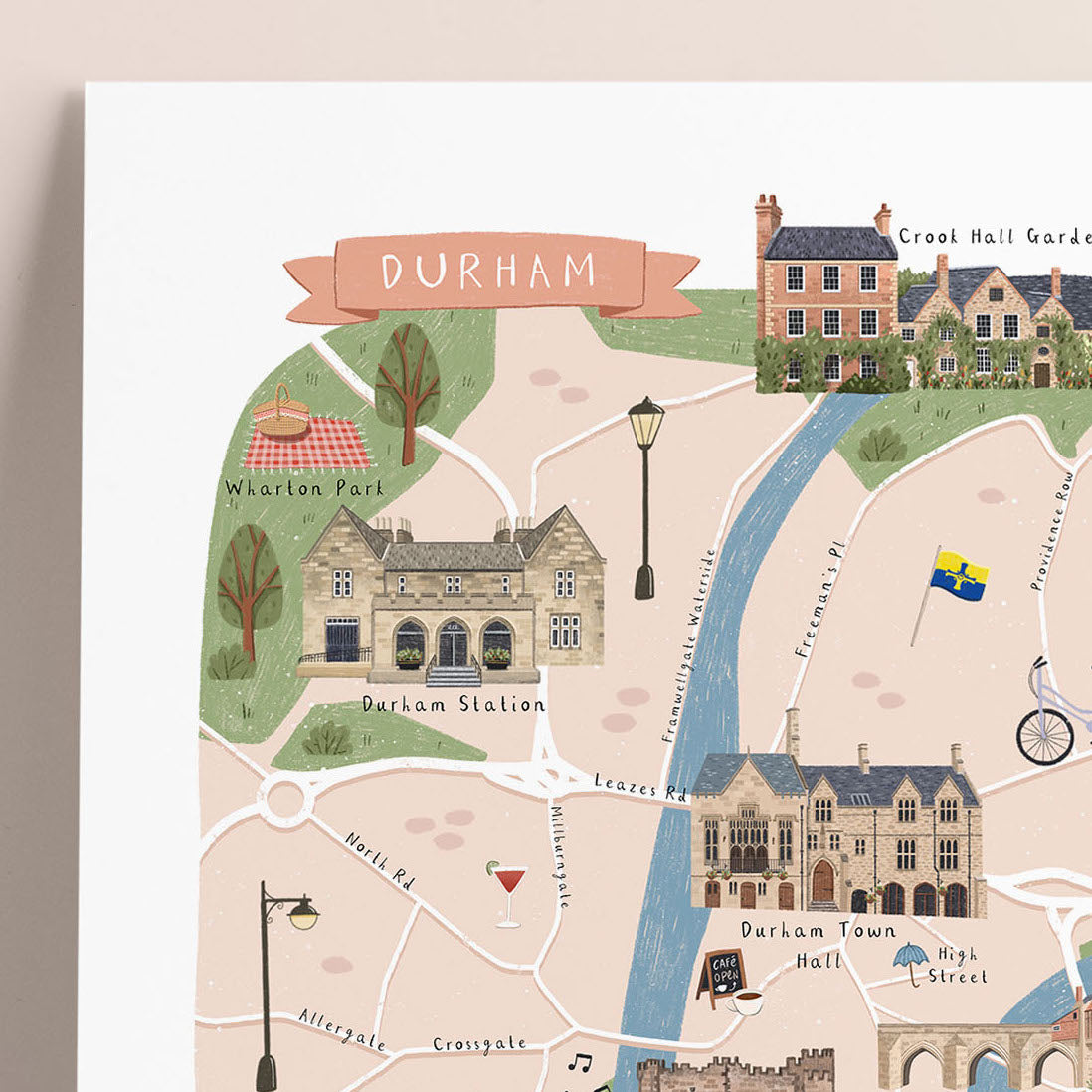 Durham Map Print