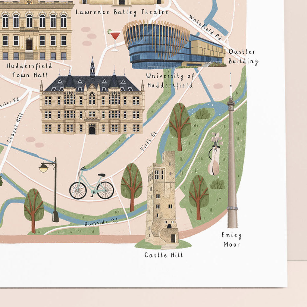 Huddersfield Map Print