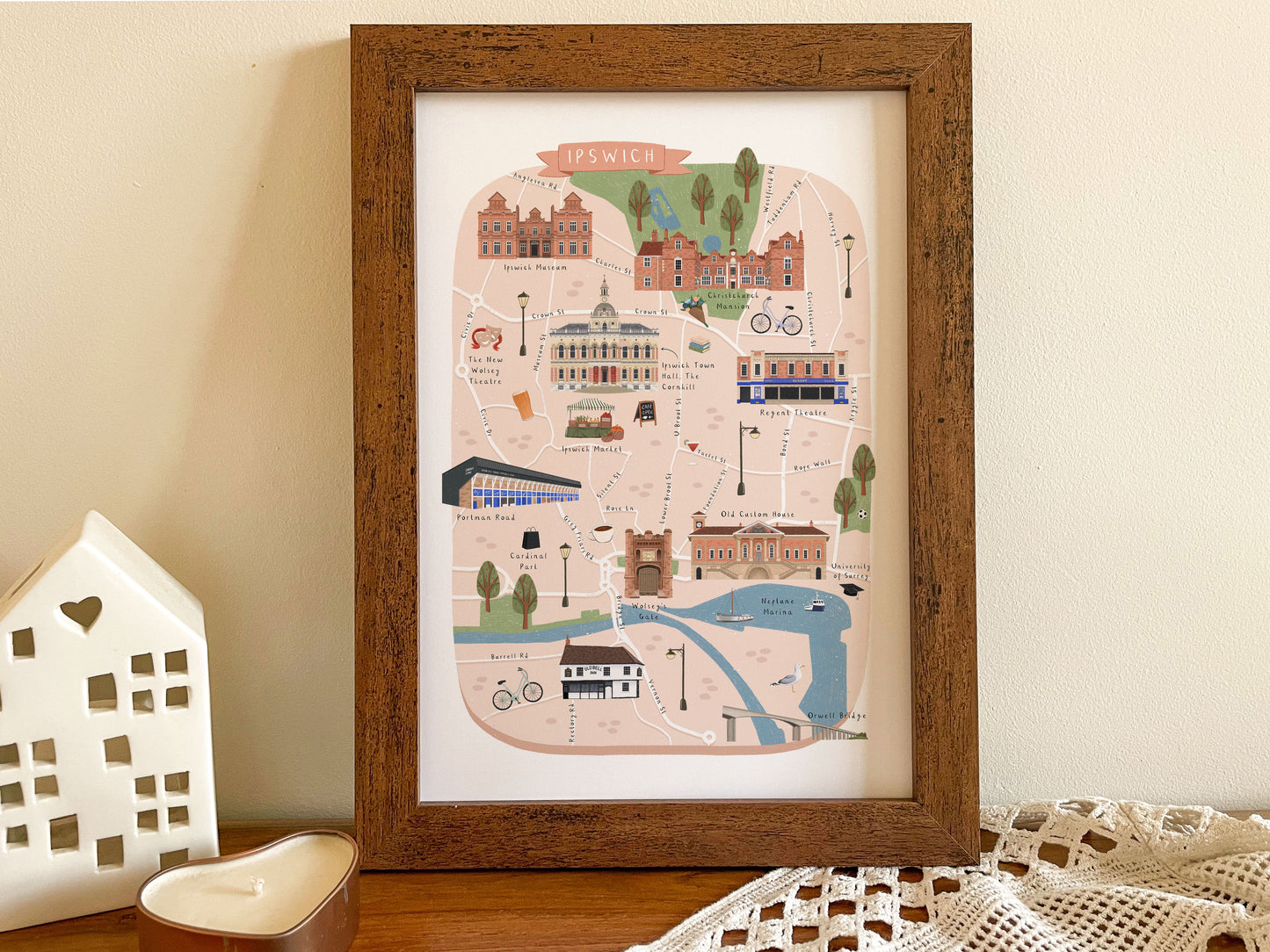 Ipswich Map Print