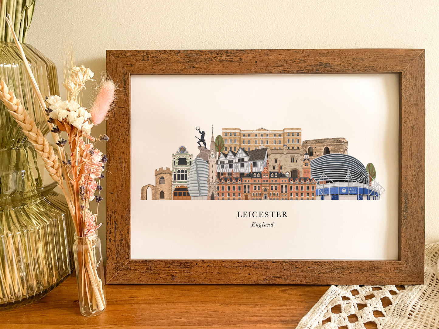 Leicester Skyline Print