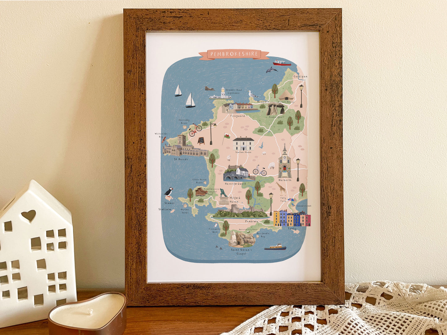 Pembrokeshire Map Print