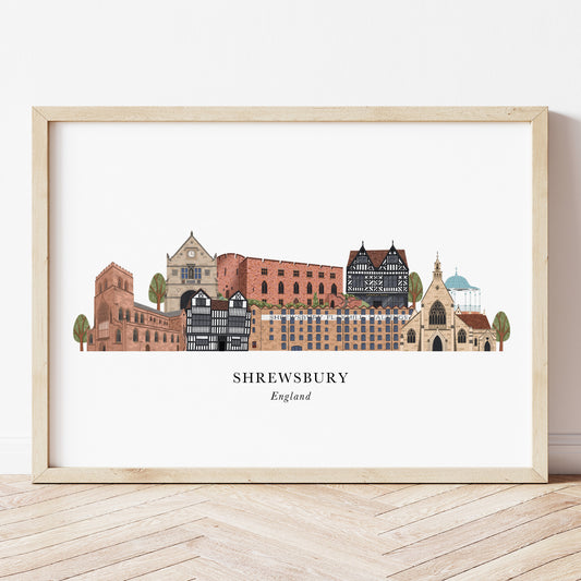 Shrewsbury Skyline Print