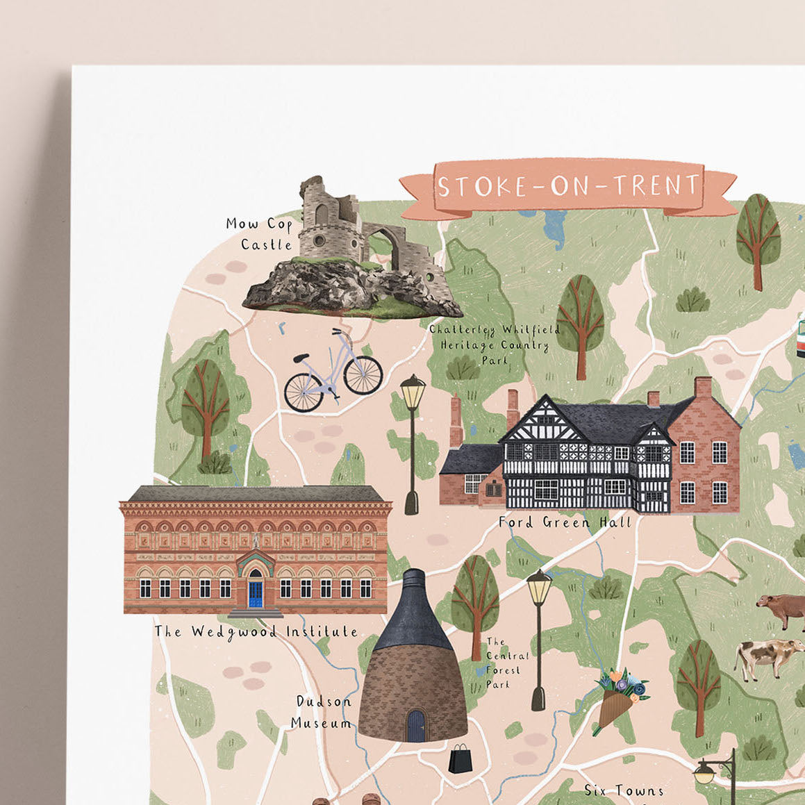 Stoke-on-Trent map print details